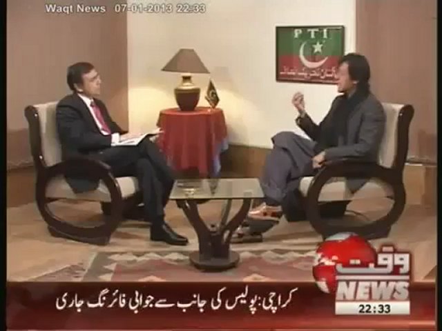 Tonight with Moeed Pirzada: Exclusive Interview with Imran Khan on 07 January, 2013