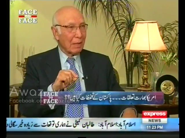Advisor on Foreign Affairs Sartaj Aziz in an exclusive interview with Moeed Pirzada Current